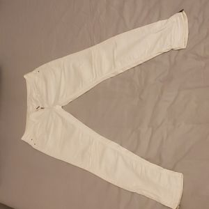 White jeans with zippers ankle